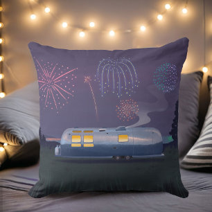 Cojín Decorativo Trailer de viaje Plata RV & Night Sky Square