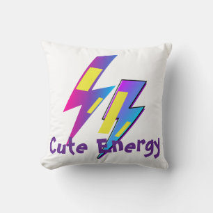 Cojín Decorativo Traje de bebé con energía linda y rayos Kawaii