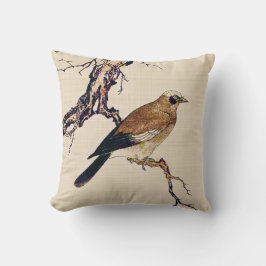 Cojín Decorativo Traje japonés de madera de finca, marrón y beige