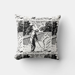 Cojín Decorativo Trampa de arena Retro Golfer