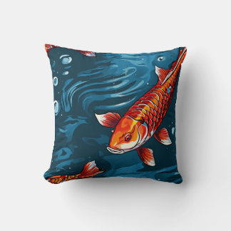Cojín Decorativo Tranquil Pillow de pescado Koi - Elegante inspirad