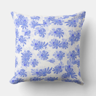 Cojín Decorativo Tranquil Touch: Blue Patterned Throw Pillow