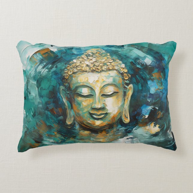 Cojín Decorativo Tranquilidad Buda Aura Arte Espiritual (Anverso)