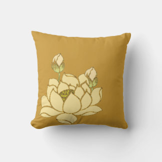 Cojín Decorativo Tranquilidad dorada: Lotus amarillo