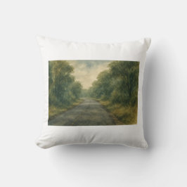 Cojín Decorativo Tranquilo Camino Forestal Acuarela Tranquila Campi