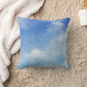 Cojín Decorativo Tranquilo Personalizado Sky Dreams Watercolor Azul