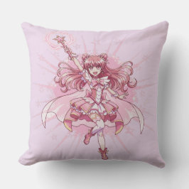 Cojín Decorativo Transformación de Anime de Chica Mágica Encantador
