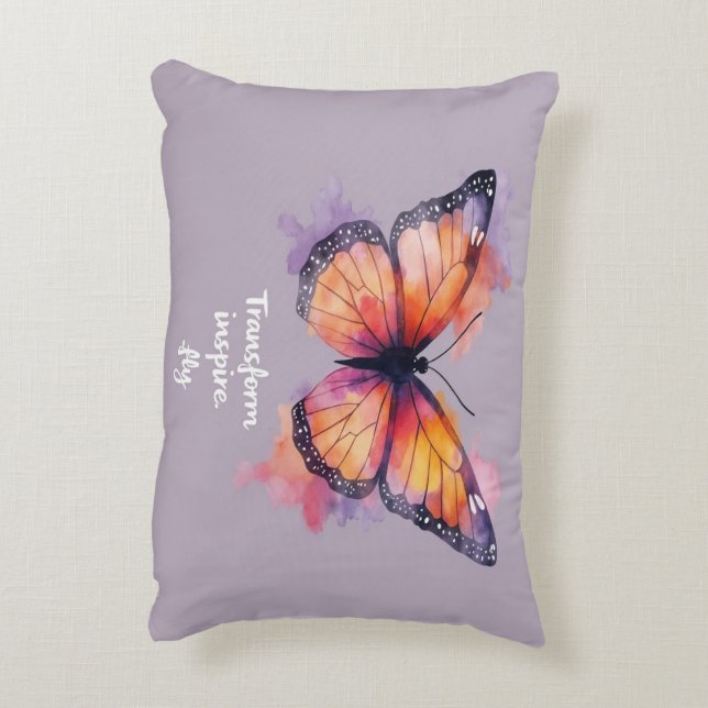 Cojín Decorativo Transformar, inspirar, volar - Motivación (Atrás (Vertical))