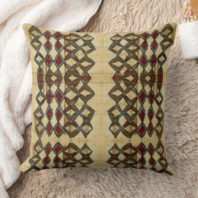 Cojín Decorativo trapo negro tan rojo Tribal africano (Manta)