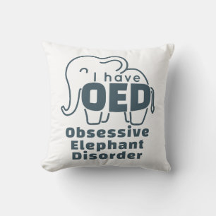 Cojín Decorativo Trastorno de elefante adorable y obsesivo