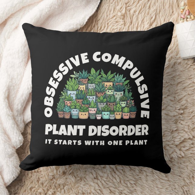 Cojín Decorativo Trastorno divertido de plantas obsesivo compulsivo (Manta)