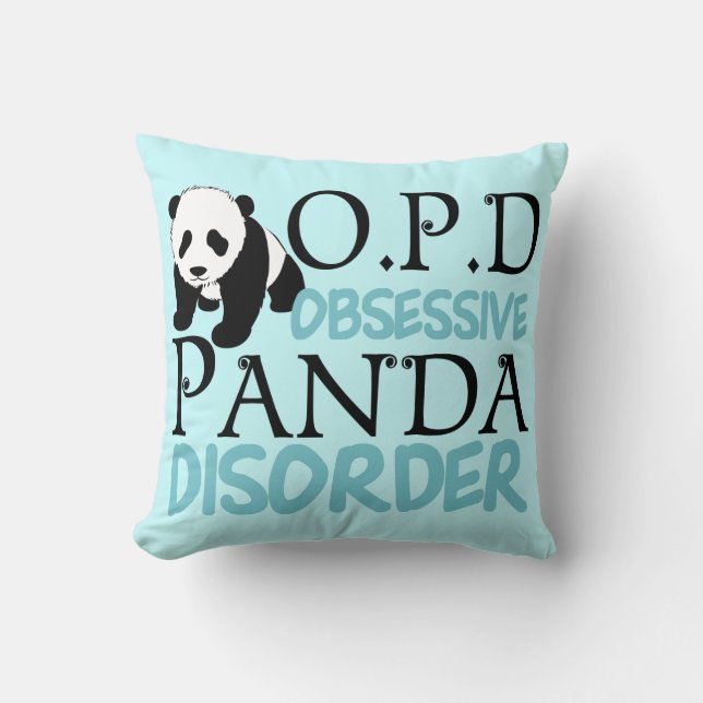 Cojín Decorativo Trastorno obsesivo del panda (Anverso)