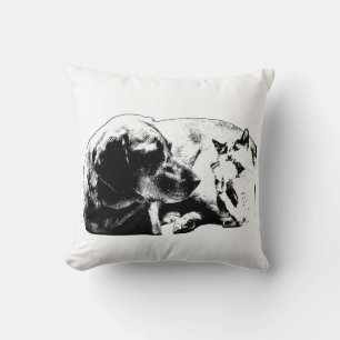 Cojín Decorativo Tratado de sofá - Perro y gato