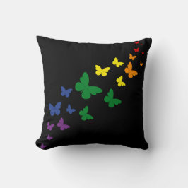 Cojín Decorativo Trayecto de mariposa arcoiris LGBTQ