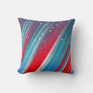Cojín Decorativo Trazos de pincel abstractos geniales rojos blancos