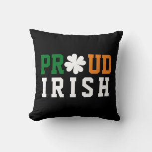 Cojín Decorativo Trébol de la suerte orgulloso irlandés cita St Pad