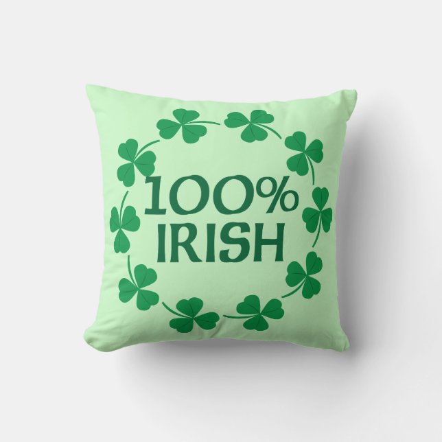 Cojín Decorativo Tréboles irlandeses del 100% (Anverso)
