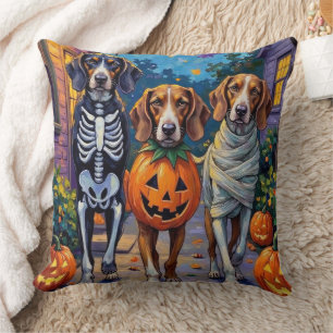 Cojín Decorativo Treeing Walker Coonhound con disfraces de Hallowee