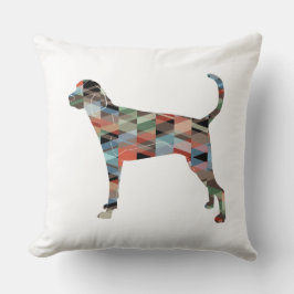 Cojín Decorativo Treeing Walker Coonhound Geometric Silhouette