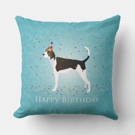 Cojín Decorativo Treeing Walker Coonhound Happy Birday Design