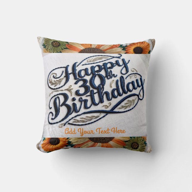 Cojín Decorativo Treinta y pujante: Personalizado 30 Cumpleaños (Anverso)