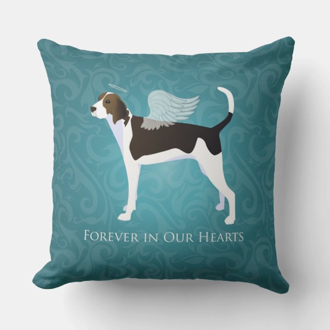 Cojín Decorativo Treker Walker Coonhound Mascota Memorial Angel Dog (Anverso)