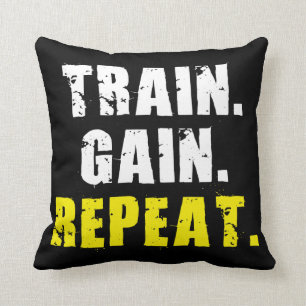 Cojín Decorativo TREN, AUMENTO, REPETICIÓN - entrenamiento del
