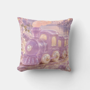 Cojín Decorativo Tren de Gelatina Lila Fantasía Ferroviaria Perlesc