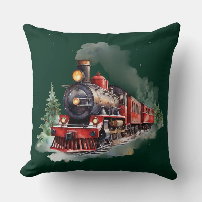 Cojín Decorativo Tren de Navidad (Anverso)