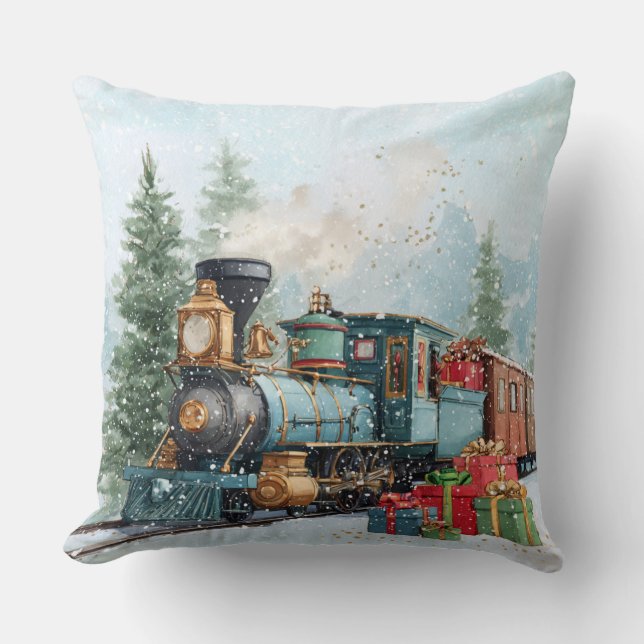 Cojín Decorativo Tren de Navidad (Anverso)