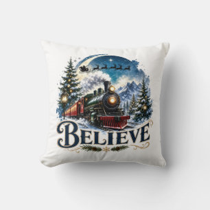 Cojín Decorativo Tren de Navidad Believe