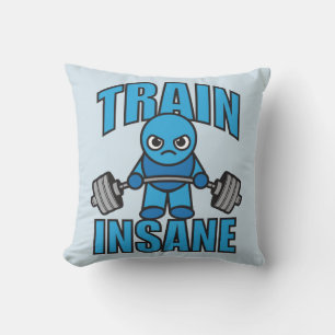 Cojín Decorativo TREN INSANE Kawaii Weightlifter Diciembre entrenam