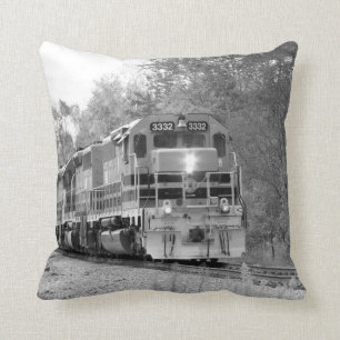 Cojín Decorativo Tren otoñal en blanco y negro