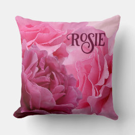 Cojín Decorativo Trendy boho lindo rosa nombre Rosie personalizable