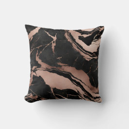 Cojín Decorativo Trendy Chic Black Rose Gold Marble