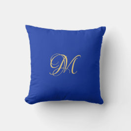 Cojín Decorativo Trendy Elegant Solid Royal Blue Name Monogram