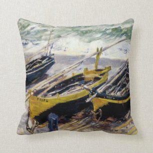 Cojín Decorativo Tres barcos de pesca de Monet