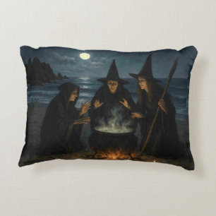Cojín Decorativo Tres Brujas Caldero de Cerveza Luna Llena Playa
