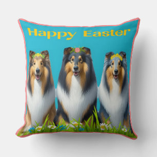 Cojín Decorativo Tres Collies de Pascua