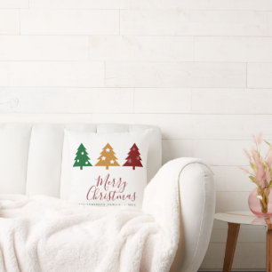 Cojín Decorativo Tres copas de nieve de árbol de pino cuelgan la na