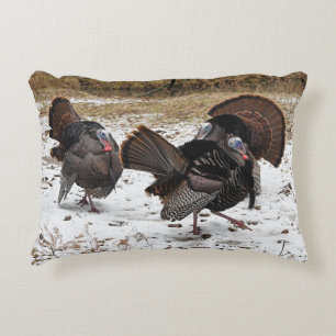 Cojín Decorativo Tres fascinantes pavos silvestres arte fotográfic