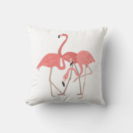 Cojín Decorativo Tres flamencos tropicales