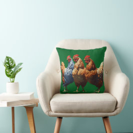 Cojín Decorativo Tres gallinas francesas Fe Esperanza Caridad Corta