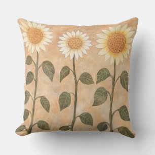 Cojín Decorativo Tres Girasoles Terracota Cottagecore