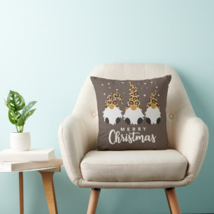 Cojín Decorativo Tres Gnomis Con Navidades De Gnome De Leopard Plai