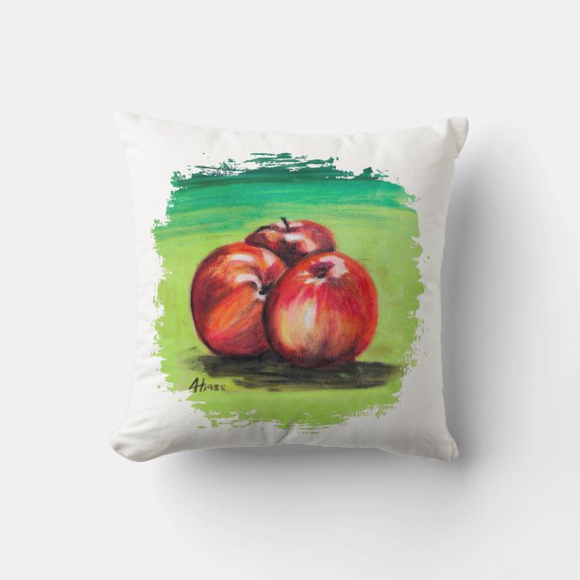 Cojín Decorativo Tres manzanas rojas (Anverso)