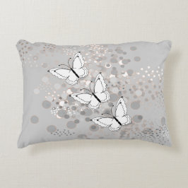 Cojín Decorativo Tres mariposas blancas
