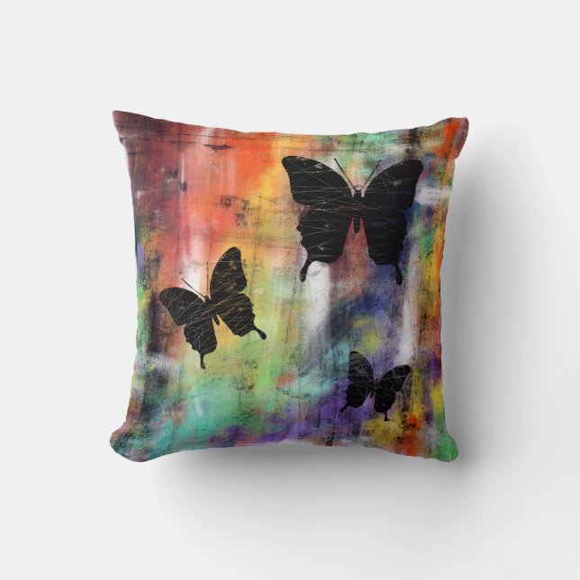 Cojín Decorativo Tres mariposas libres (Anverso)