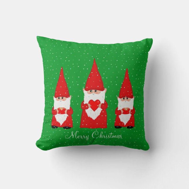 Cojín Decorativo Tres Navidades ganan en verde (Anverso)