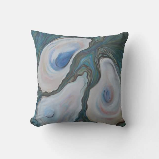 Cojín Decorativo "Tres ostras" - soporte 20" cuadrado (Anverso)